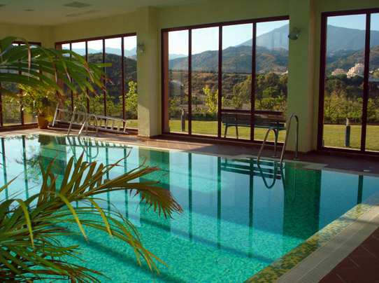 Indoor pool with lovely views
